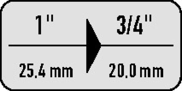 Reduzierstück 2132 Antriebs-4-KT.1 Zoll Abtriebs-4-KT.3/4 Zoll L.75mm GEDORE