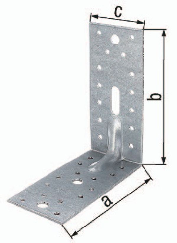 Schwerlast-Winkelverbinder ETA-8/165 150x150x65mm Anz.Löcher1/3/28 S.2,5mm GAH