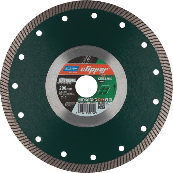Diamanttrennscheibe Extreme Ceramic Turbo D200mm Bohr25,4mm 1,4mm NORTON CLIPPER