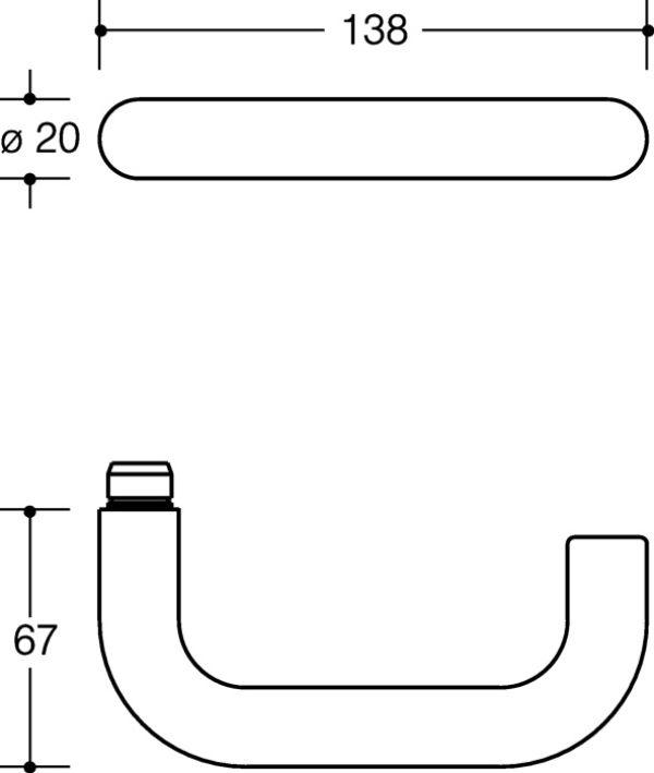 Kurzschildgarnitur 111R / 230.20R HEWI