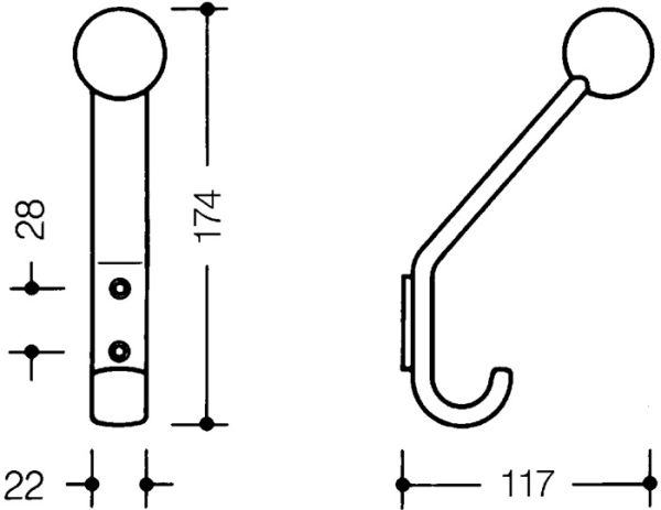 Garderobenhaken 477.90.080 HEWI