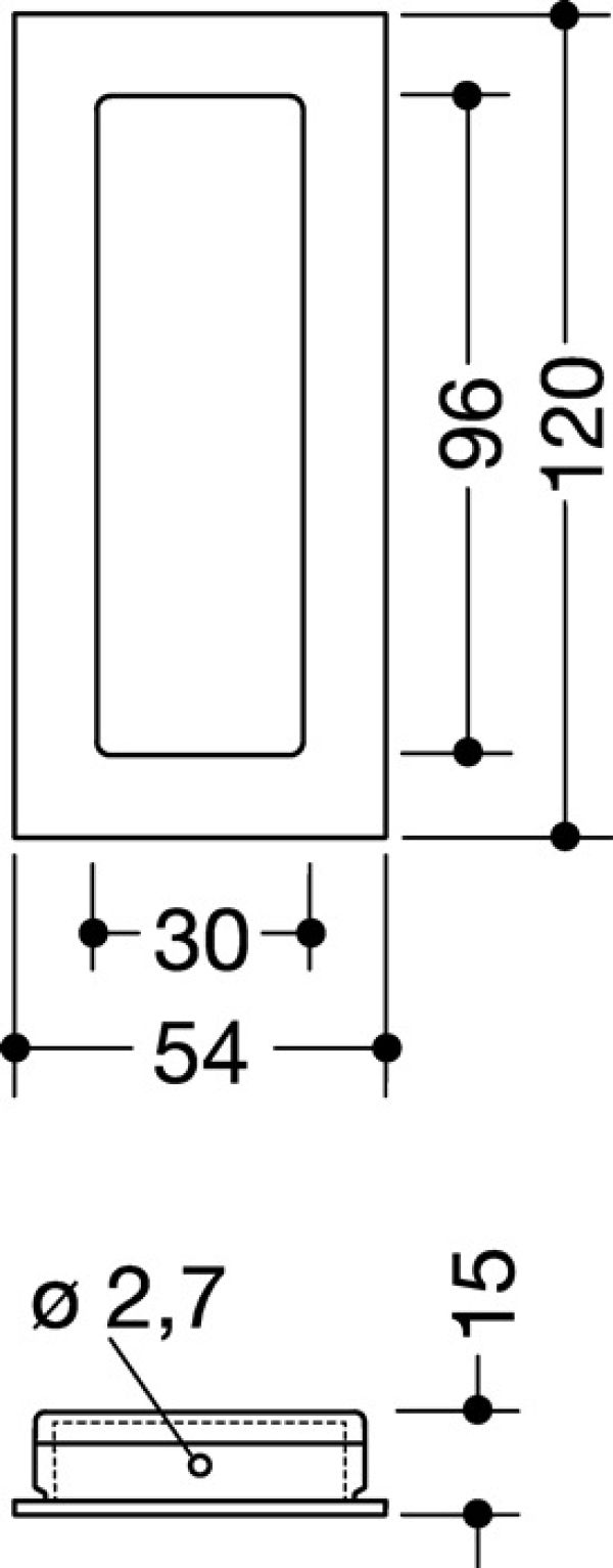 Schiebetürmuschel 544.54B120 HEWI