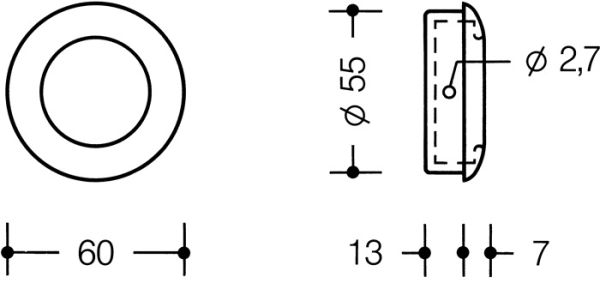 Schiebetürmuschel 538.60MLB HEWI