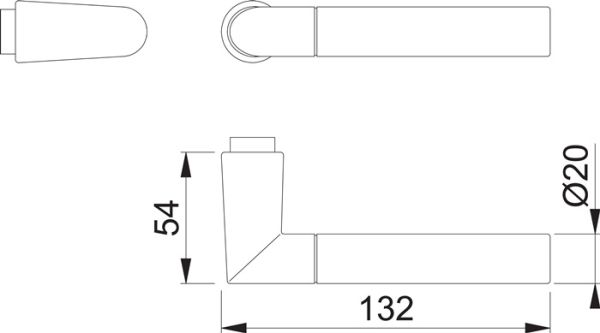 Türdrückerlochteil 1405 Alu.F49/F9-2 stahlfarben ma 4-KT.8mm DIN L/R HOPPE