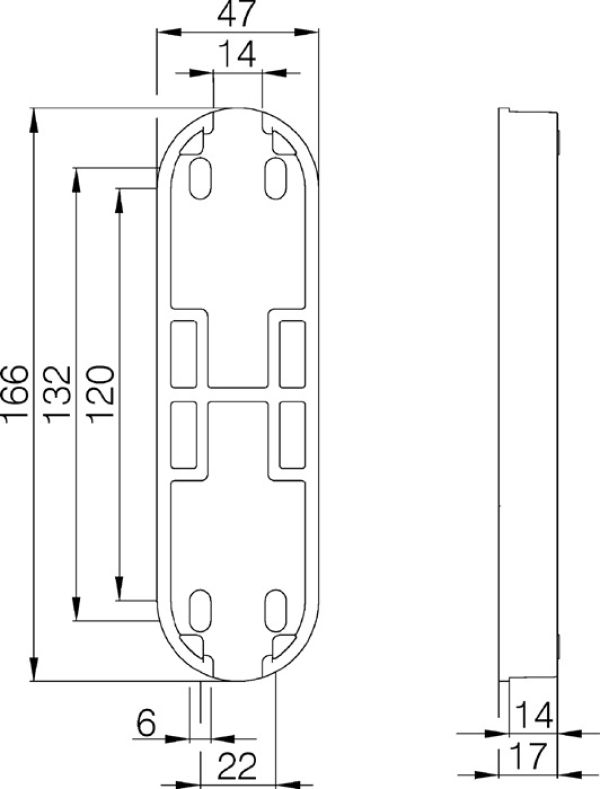 Untersatz zu Türtreibr.Vario f.aufliegende Stangen silber elox.DENI
