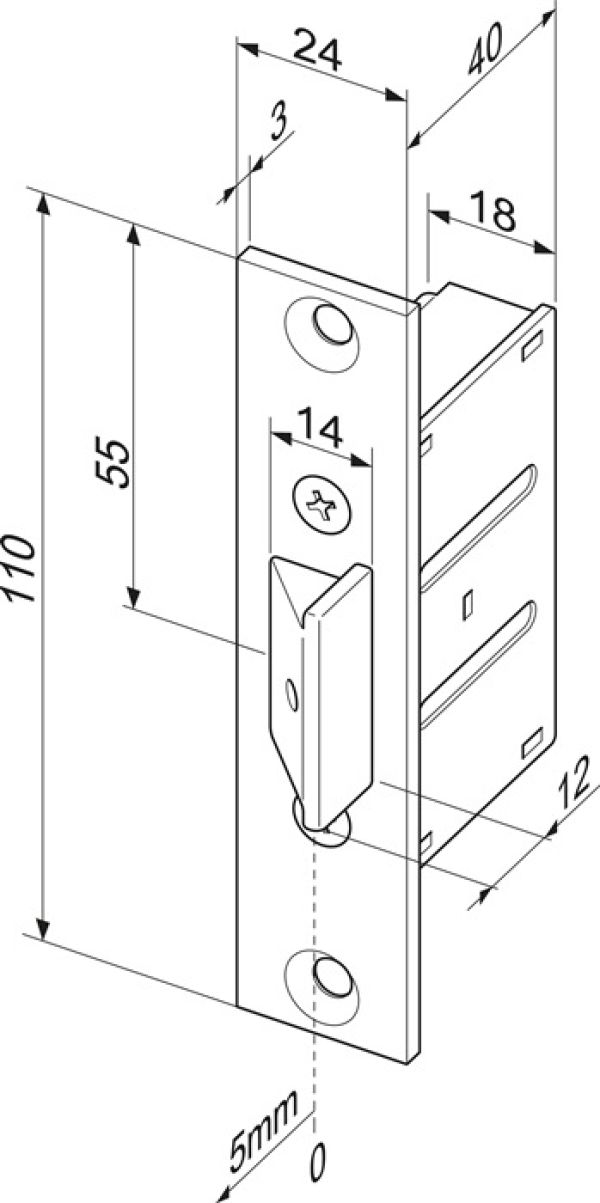 Einsteckfallenschloss 807 24 eck.ASSA ABLOY