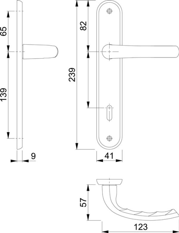 Langschildgarnitur Tôkyô M1710RH/265 HOPPE