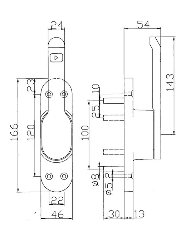 Türtreibriegel VARIO DENI