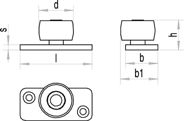 Führungsrolle 459 PL STA verzinkt,gelb Kunststoffrolle HELM