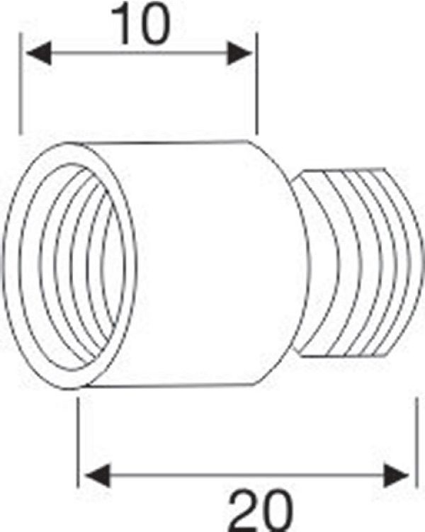 Verl.zu Türspion MS blk Bohr-D.14mm L.10mm BMB