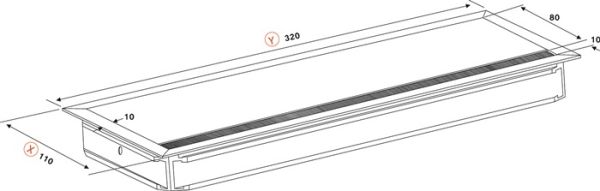 Kabeldf.Exit G14S Alu.silber elox.L.110mm B.320mm BMB