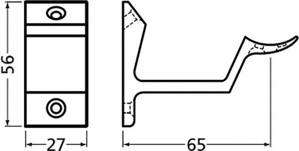 Handlaufträger 3542 Alu.silberf.elox.gewölbte Auflage HERMETA