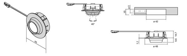 Einbauleuchte Super Spot Emotion 12 V 2 W Rahmenfarbe Alu.L&S