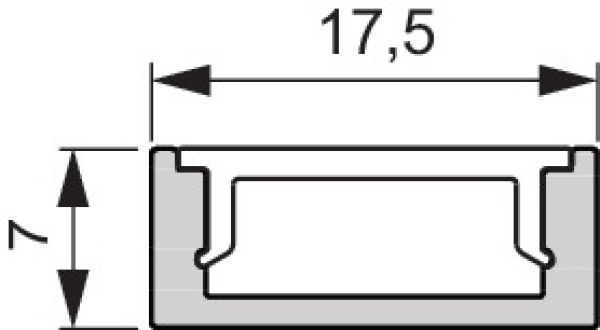 Leuchtenprofil Set Paris Set Paris Nutmaß 18x7mm Einbau Alu/KU EV1/Gefrostet L&S