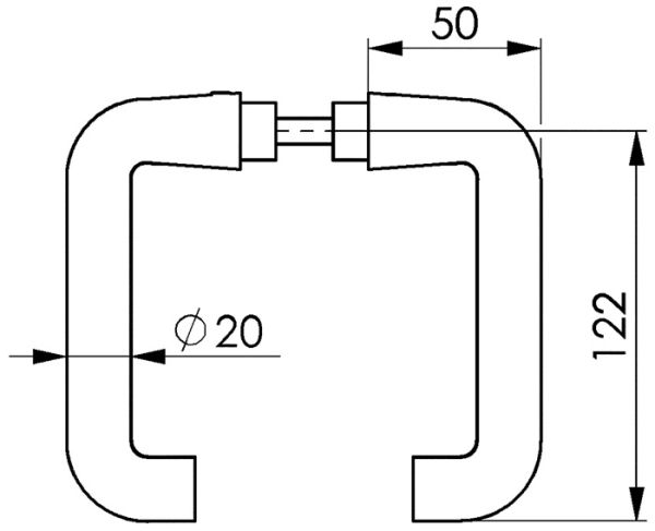 Türdrückerlochteil 475L LM F1/silberf.Schlosskästen ger.4-KT.8mm AMF