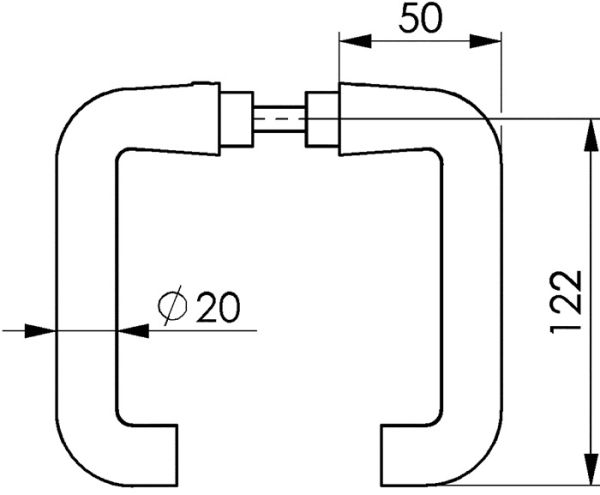 Türdrückerpaar 475 LM 105 o.Rosetten 4-KT.8mm AMF