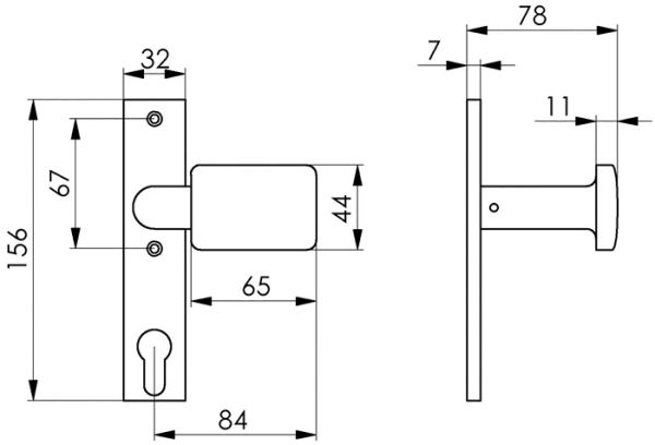 Türknopf-Kurzschild 486Z AMF
