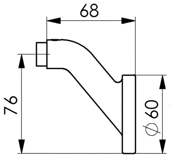 Türknopflochteil 478L LM F1/silberf.gekr.rd.60mm AMF