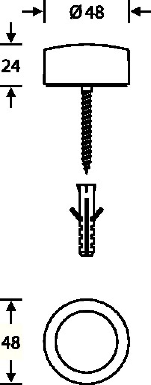 Bodentürpuffer 38 3878 D.48mm H.24mm VA ma Dübelmontage FSB