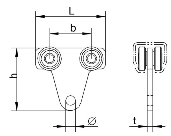 Rollapparat 1110 1110 f.Pro 100 STA verzinkt,gelb 45kg HELM