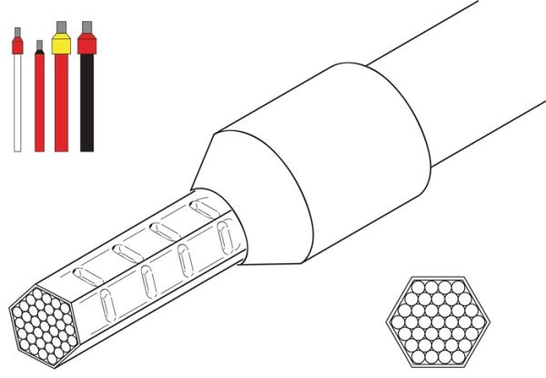 Crimpzange PZ 10 HEX L.195mm 0,25-10 (AWG 26...8)mm² WEIDMÜLLER