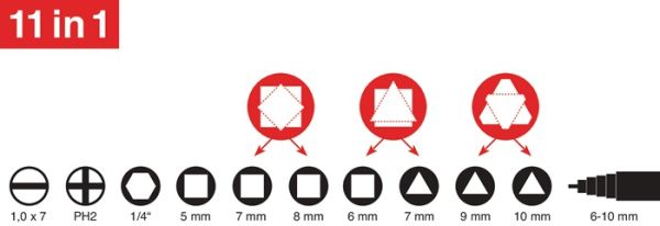 Bau-Schaltschrankschlüssel 13 Funktionen integr.Flaschenöffner PROMAT