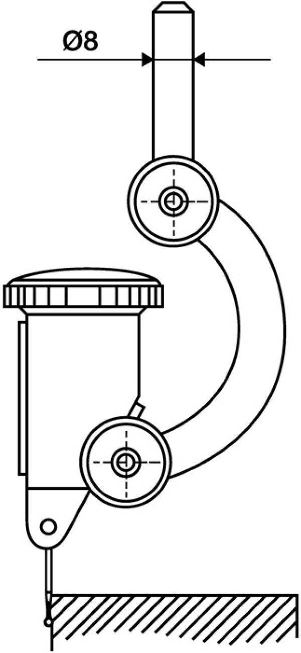 Zentrierhalter FH 8 Aufnahmebohrung-D.4mm H7 Schaft-D.8 mm h6 KÄFER