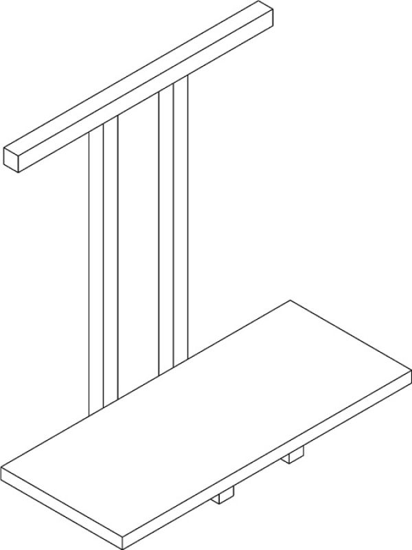 PC-Halter Teda silbergrau z.seitlichen Anbau f.Schreibtisch Pro-B