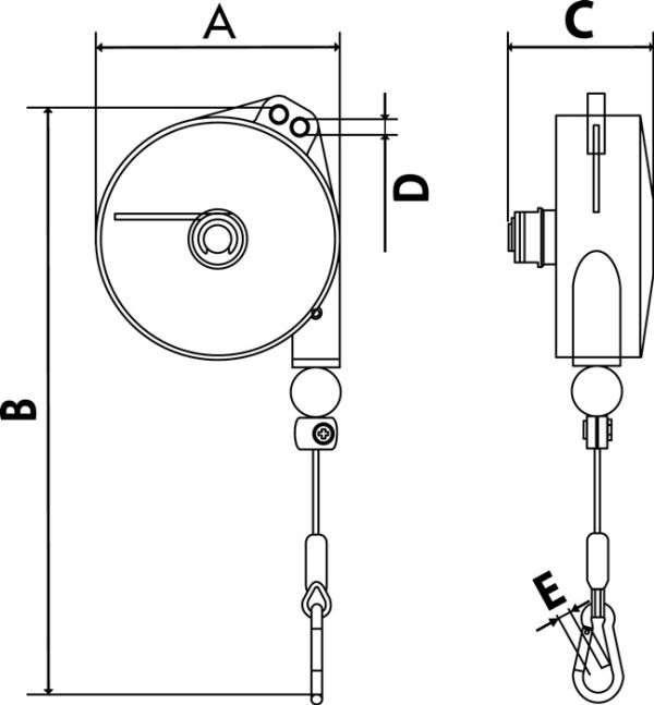 Federzug Trgf.6-8kg Seillänge 2,0m Seil-D.2,0mm PLANETA