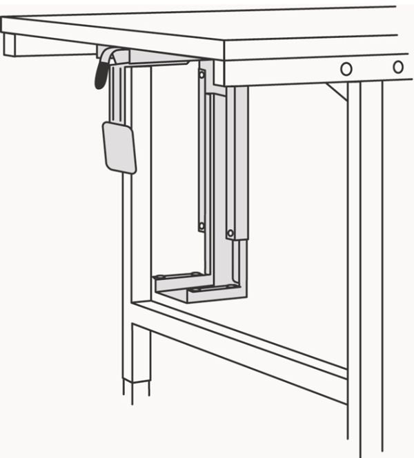 PC-Halterung Innen-B.100-242mm Innen-H.320-545mm silbergrau HÜDIG & ROCHOLZ