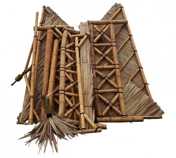 Pawilon bambusowy, Gazebo 3,20 x 3,20 m bez części bocznych
