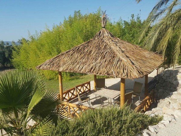 Pawilon bambusowy, Gazebo 5,20 x 5,20 m z częściami bocznymi