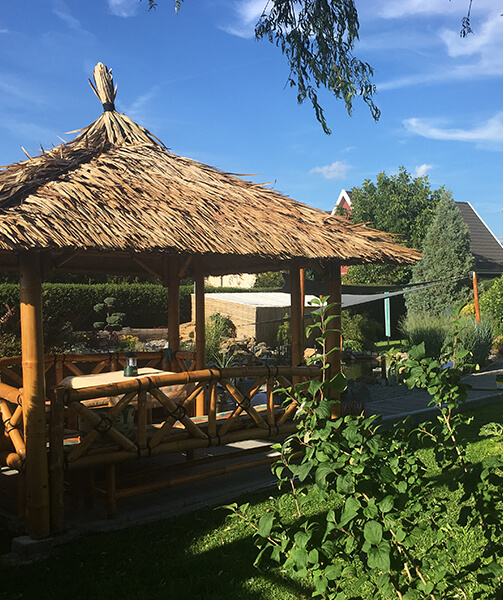 Pawilon bambusowy, Gazebo 5,20 x 5,20 m z częściami bocznymi