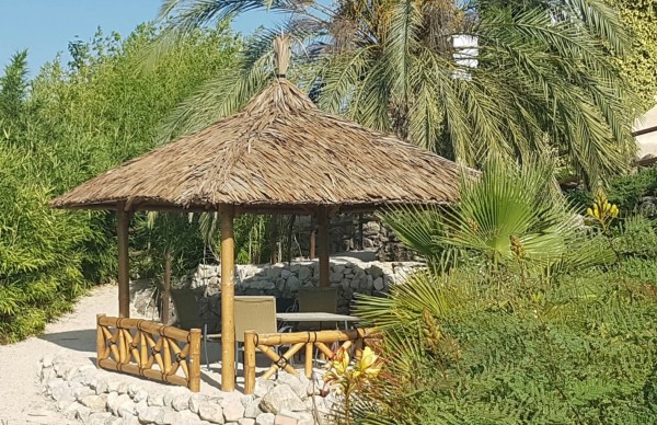 Pawilon bambusowy, Gazebo 5,20 x 5,20 m z częściami bocznymi