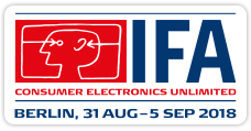 IFA 2018 in Berlin: 31. Aug. - 5. September 2018